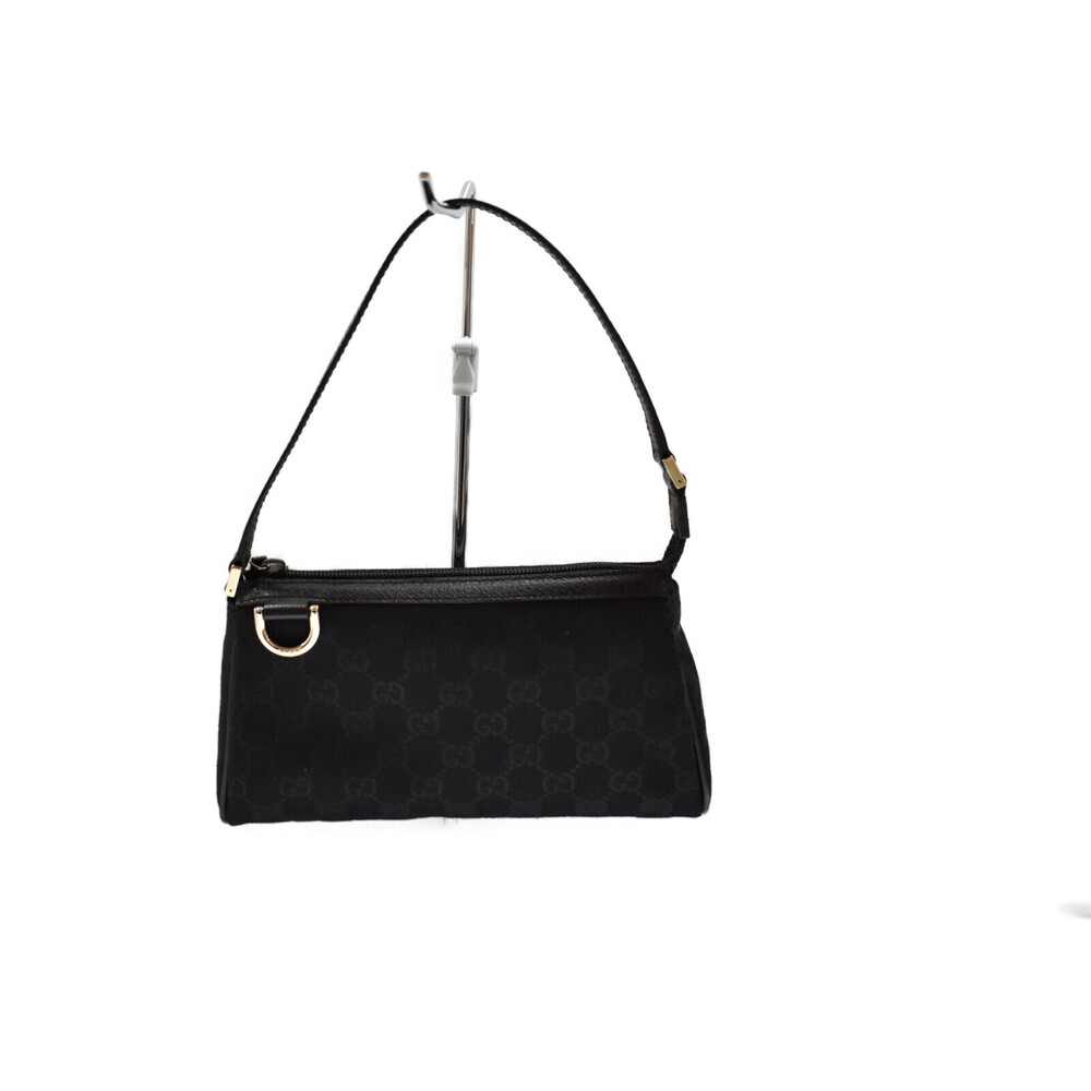 Gucci Accessory Pouch Black Canvas Compact